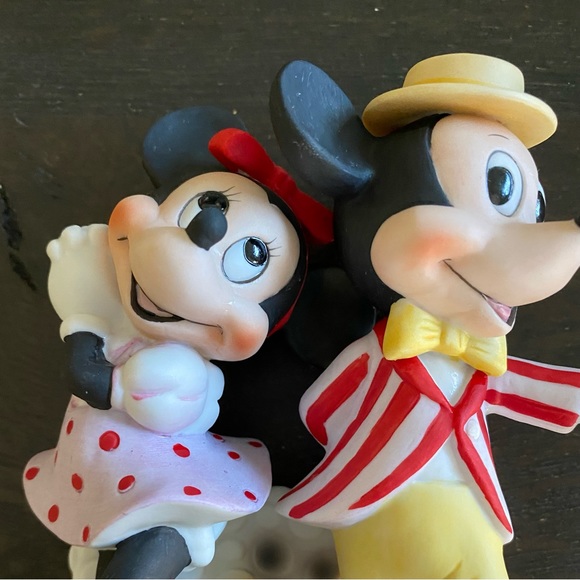 Walt Disney Productions Mickey & Minnie Mouse Porcelain Figurine, Mickey w/Cane - Picture 3 of 12